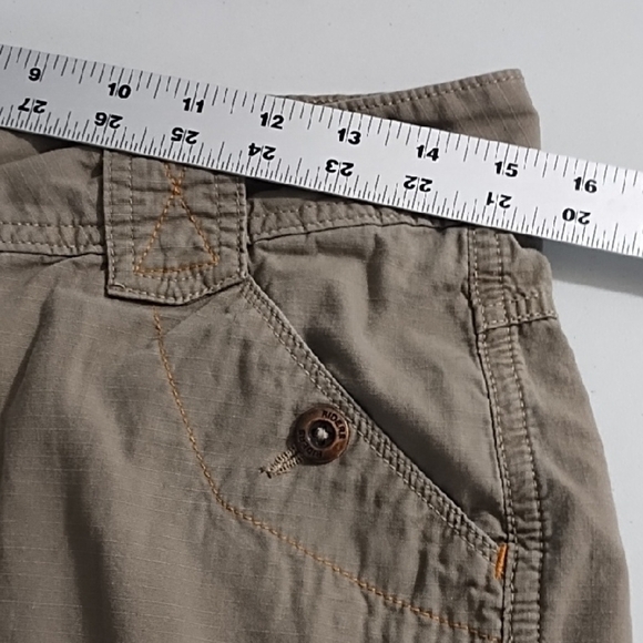 Tan Cargo Shorts with Lightweight Cotton Design Orange Stiching - Picture 6 of 11